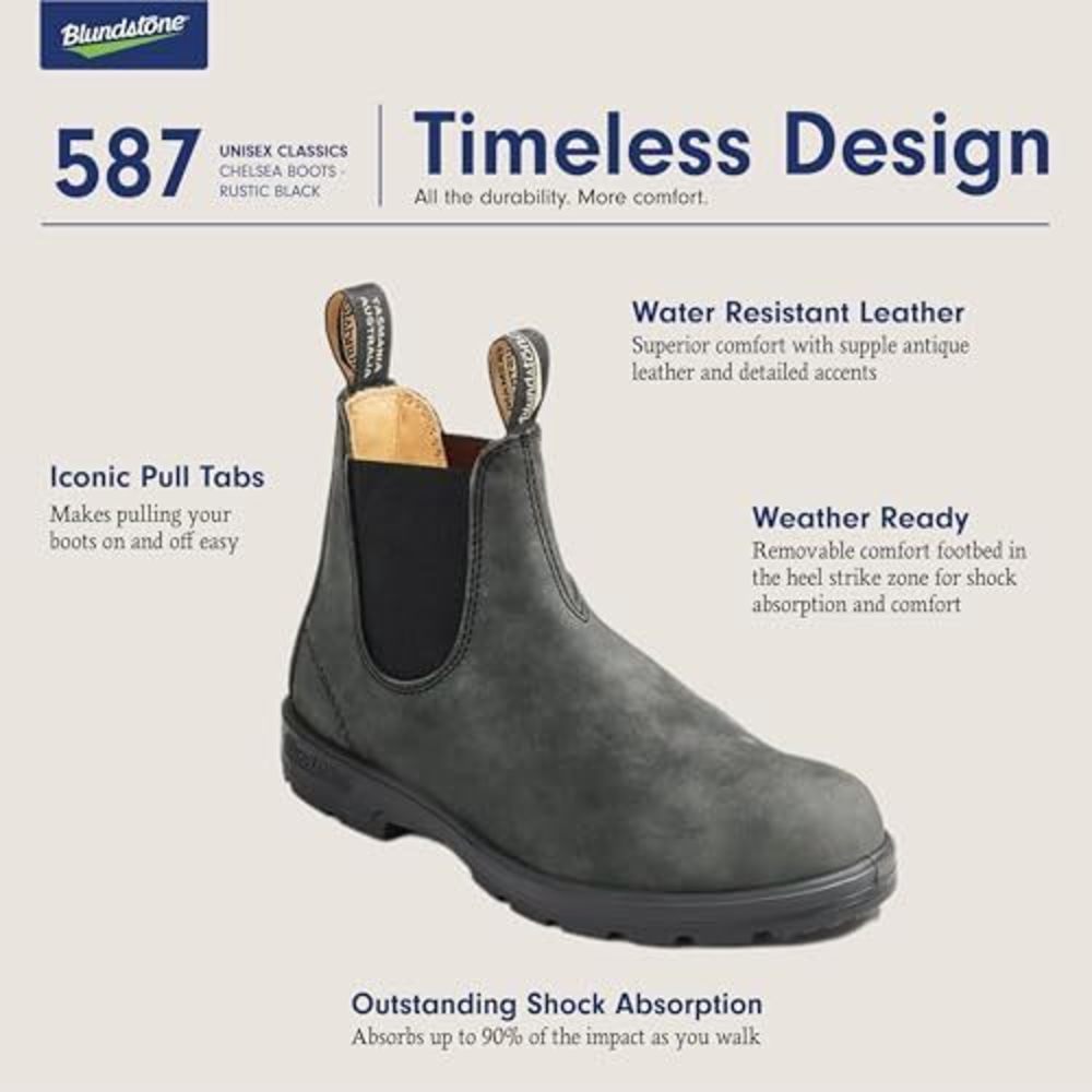 NEW BLUNDSTONE 587 UNISEX CLASSIC SERIES CHELSEA BOOT FOR MEN AND WOMEN WITH SHO - Picture 3 of 6